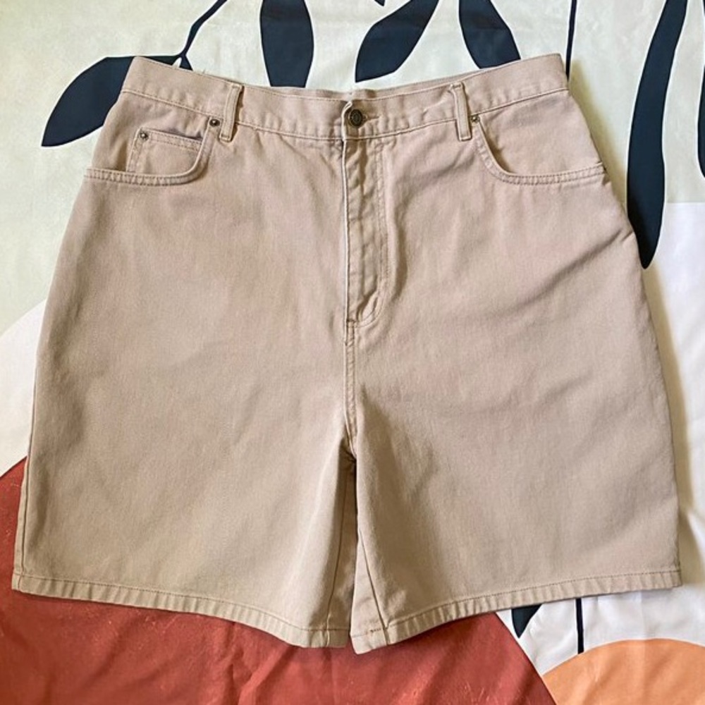 Vintage 5 pocket beige denim shorts